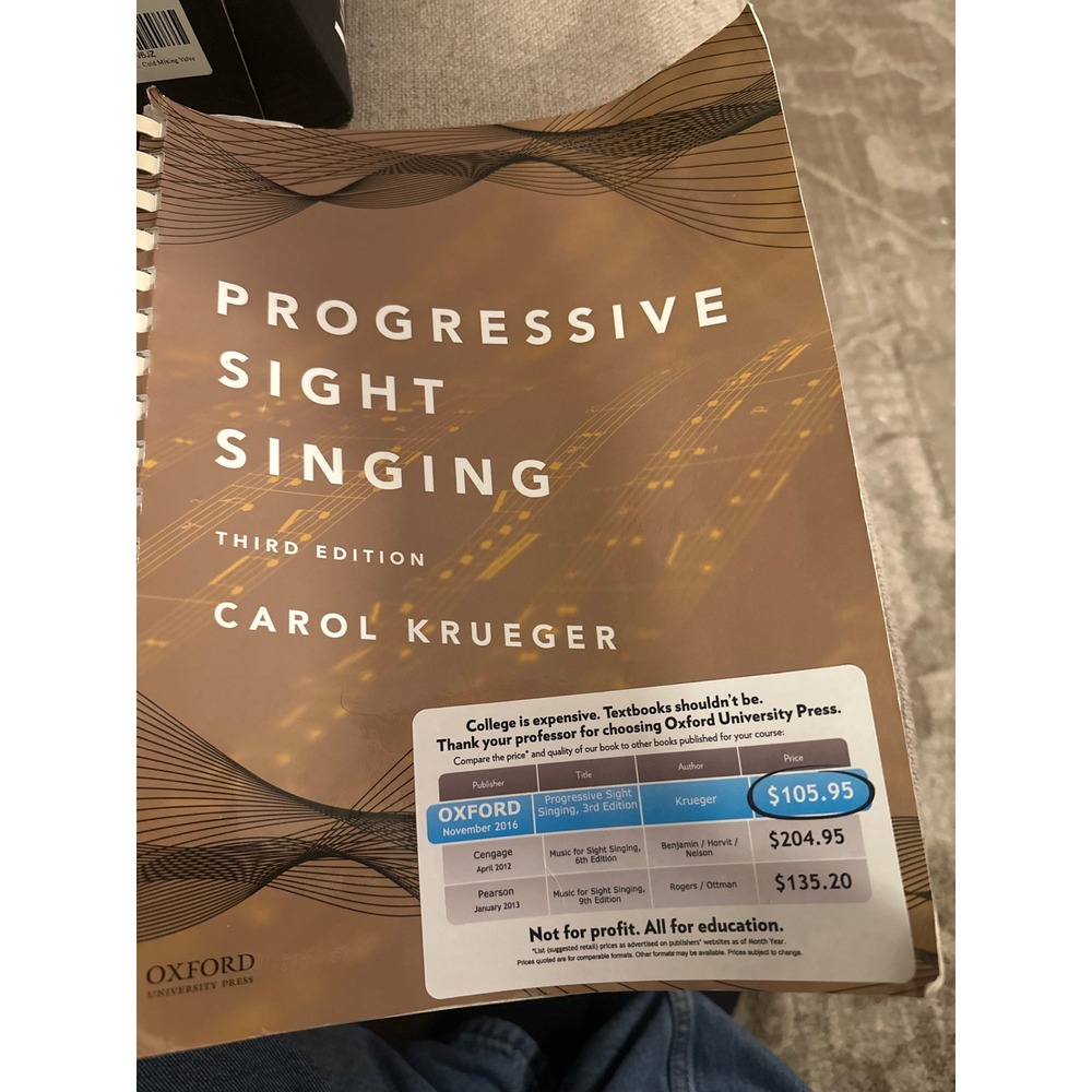 Progressive Sight Singing 3rd Edition Carol Krueger Oxford University Press Book